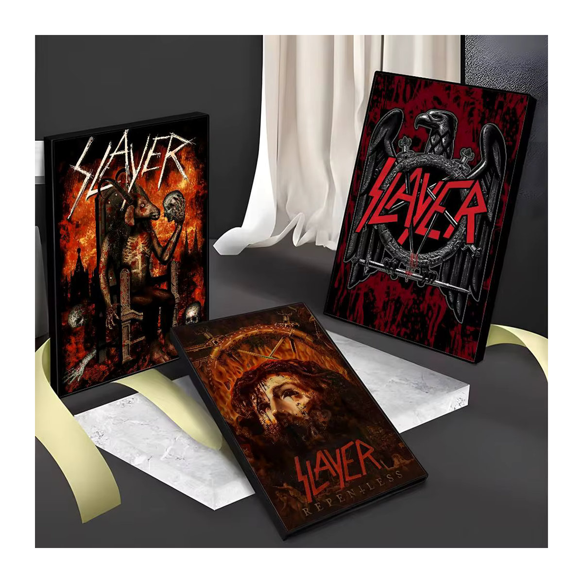 S-Slayer Heavy Metal Rock Band Poster Vintage Wandkunst-Aufkleber aus Fotopapier - Bild 4