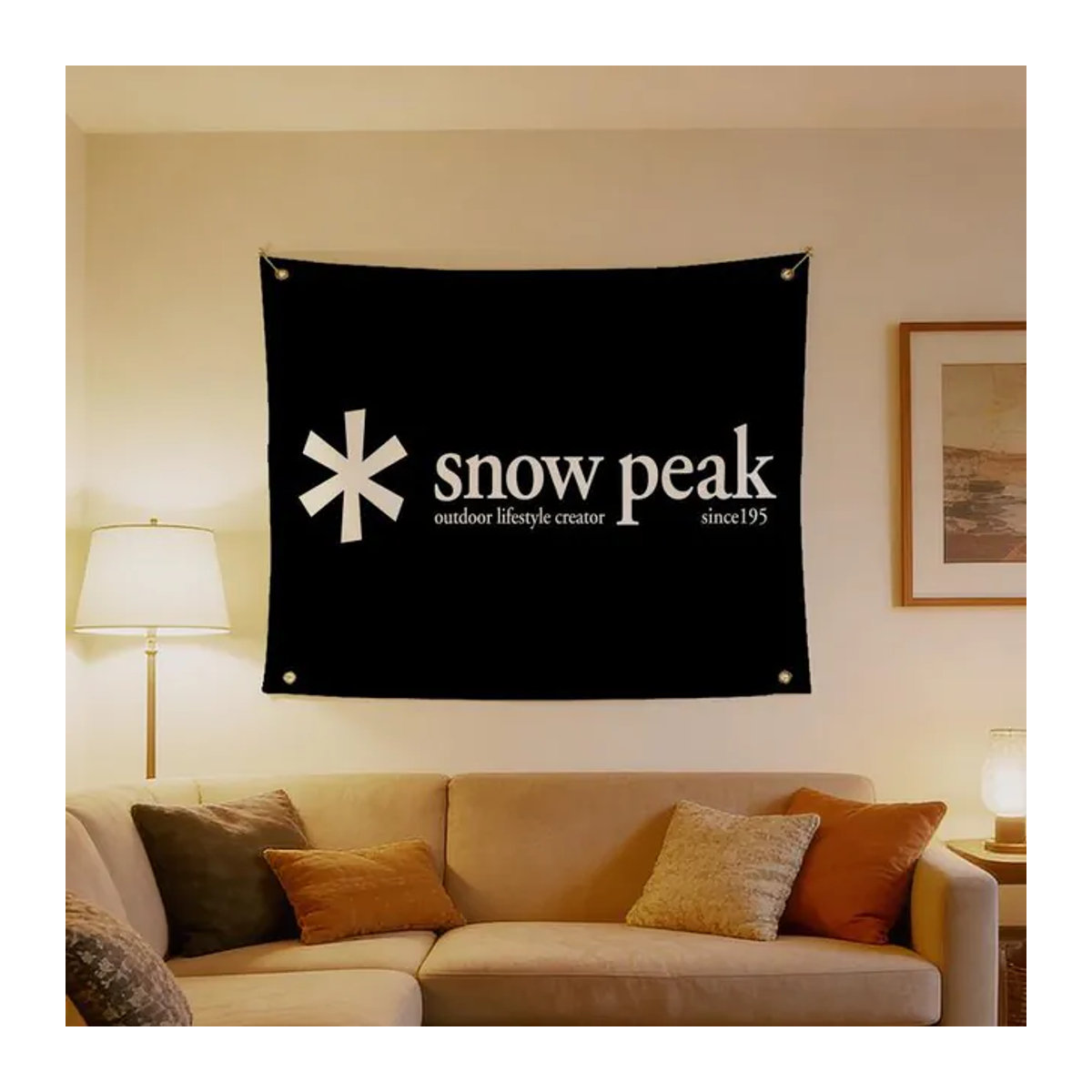S-Snow Peak Flags Cozy Home Dekoflagge mit Ösen, wasserdicht und knitterfrei, geometrisches Design in Weiß oder Schwarz - Bild 1