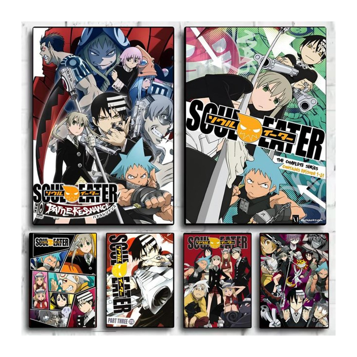 S-Soul Eater Anime-Poster Wandkunst in Schwarz und Mehrfarbig als wasserfester Aufkleber für dein Schlafzimmer oder Wohnzimmer - Bild 1