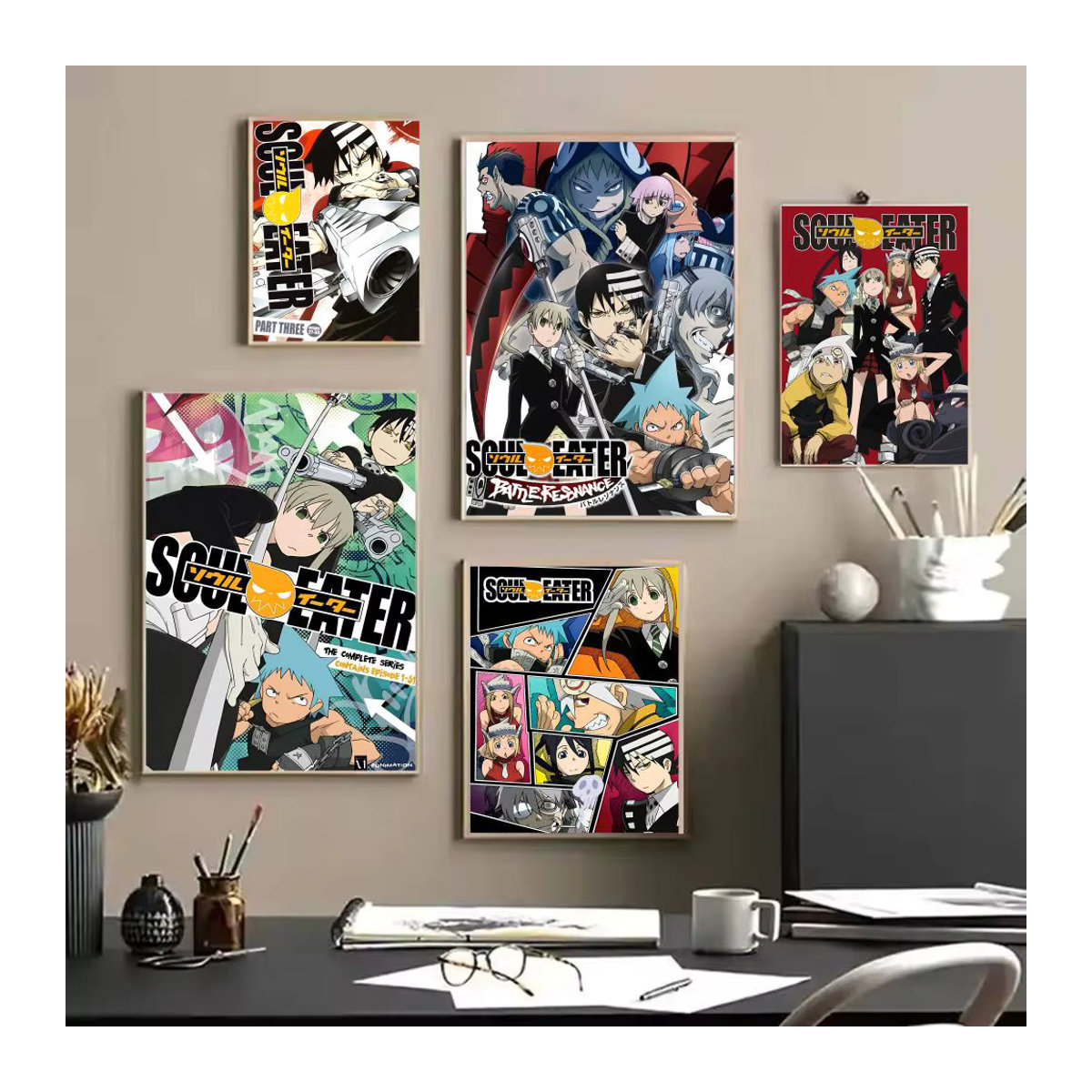 S-Soul Eater Anime-Poster Wandkunst in Schwarz und Mehrfarbig als wasserfester Aufkleber für dein Schlafzimmer oder Wohnzimmer - Bild 2