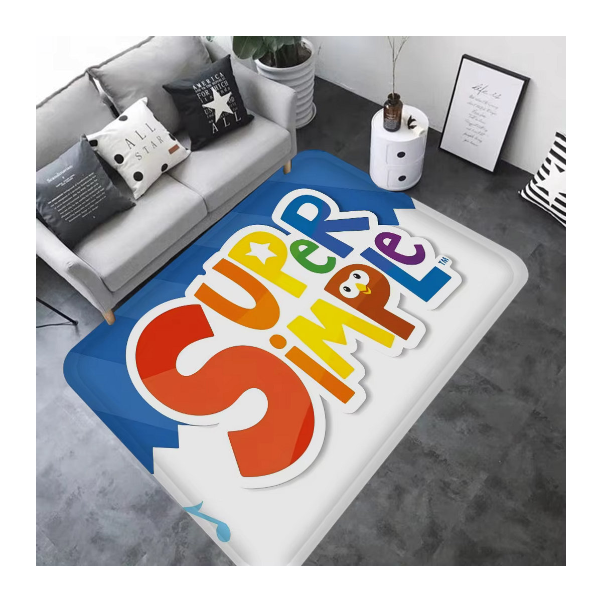 S-Super S-Simple Songs Bodenmatte im nordischen Stil, Multicolor, Fußmatte für Badezimmer, Toilette oder Schlafzimmer - Bild 4