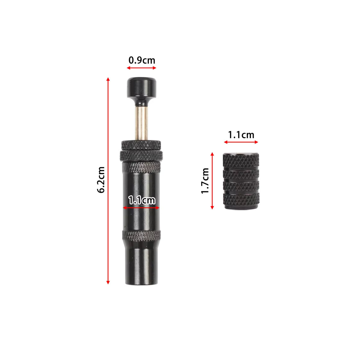 Sade Reifen-Deflator-Ventil-Set mit Auto-Stop-Funktion für 10–30 PSI in Schwarz - Bild 2