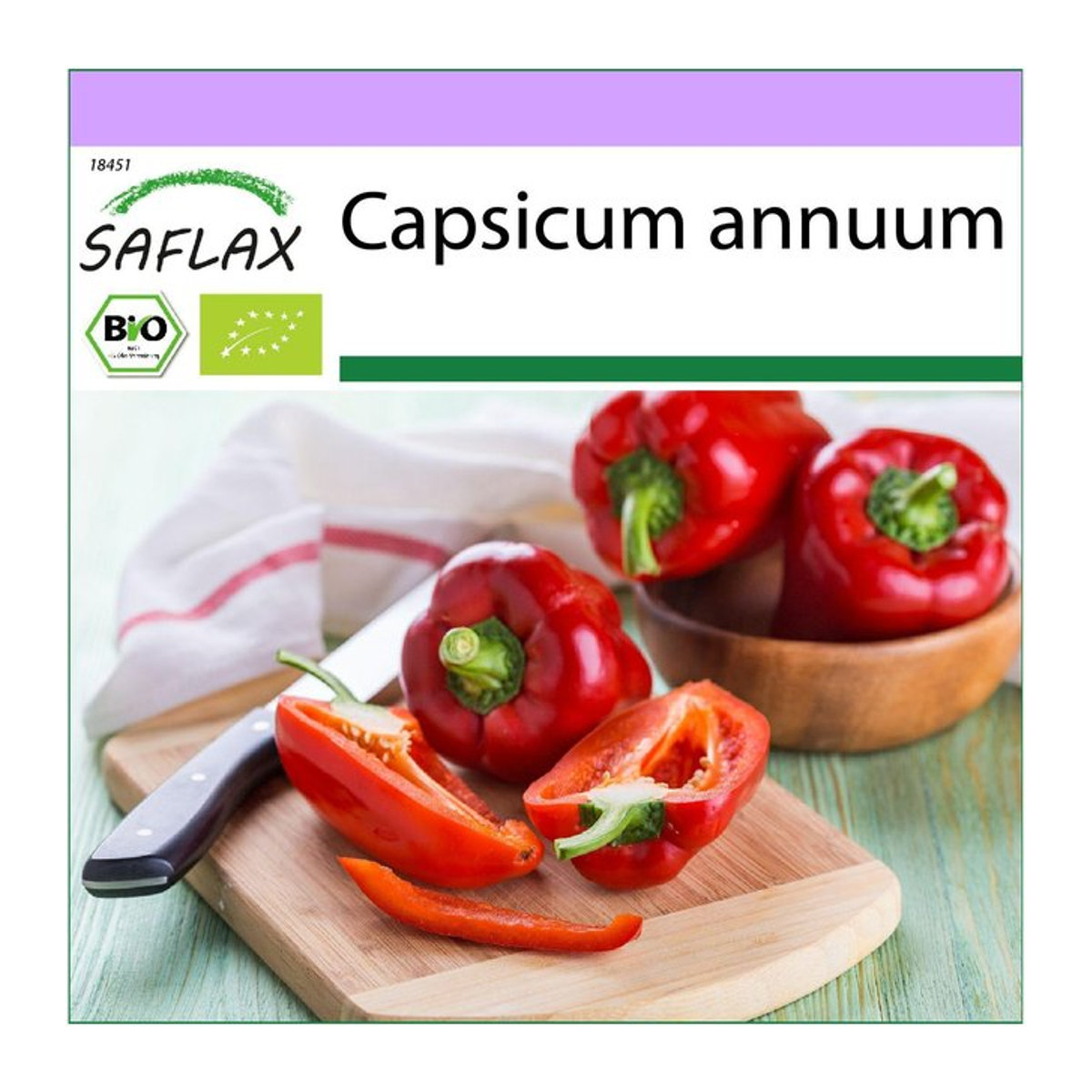 SAFLAX Bio Paprika California Wonder Red Capsicum annuum 20 Samen - Bild 1
