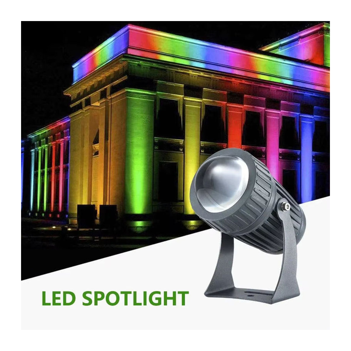 SAGE LU MEI LED Außenstrahler Minimalistisch in Grau oder Schwarz, 10 W, Quadratische LED-Rasenleuchte für Garten und Landschaft - Bild 6