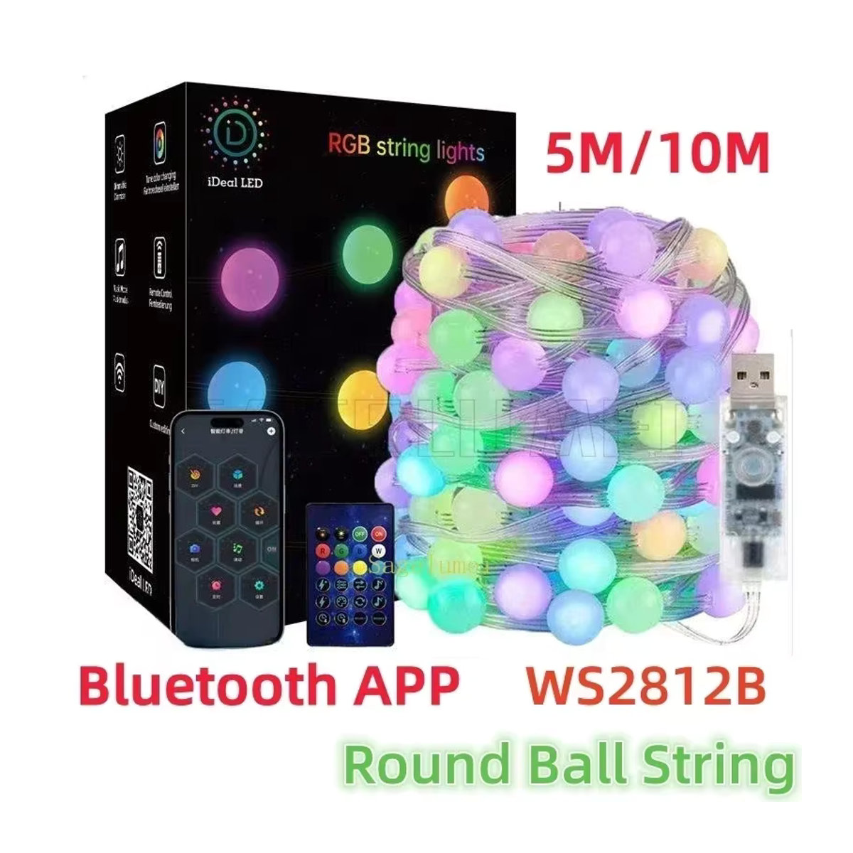 SAGE LU MEI RGB LED-Streifen WS2812B Smart App Steuerung Wasserdicht für Party und Dekoration - Bild 2