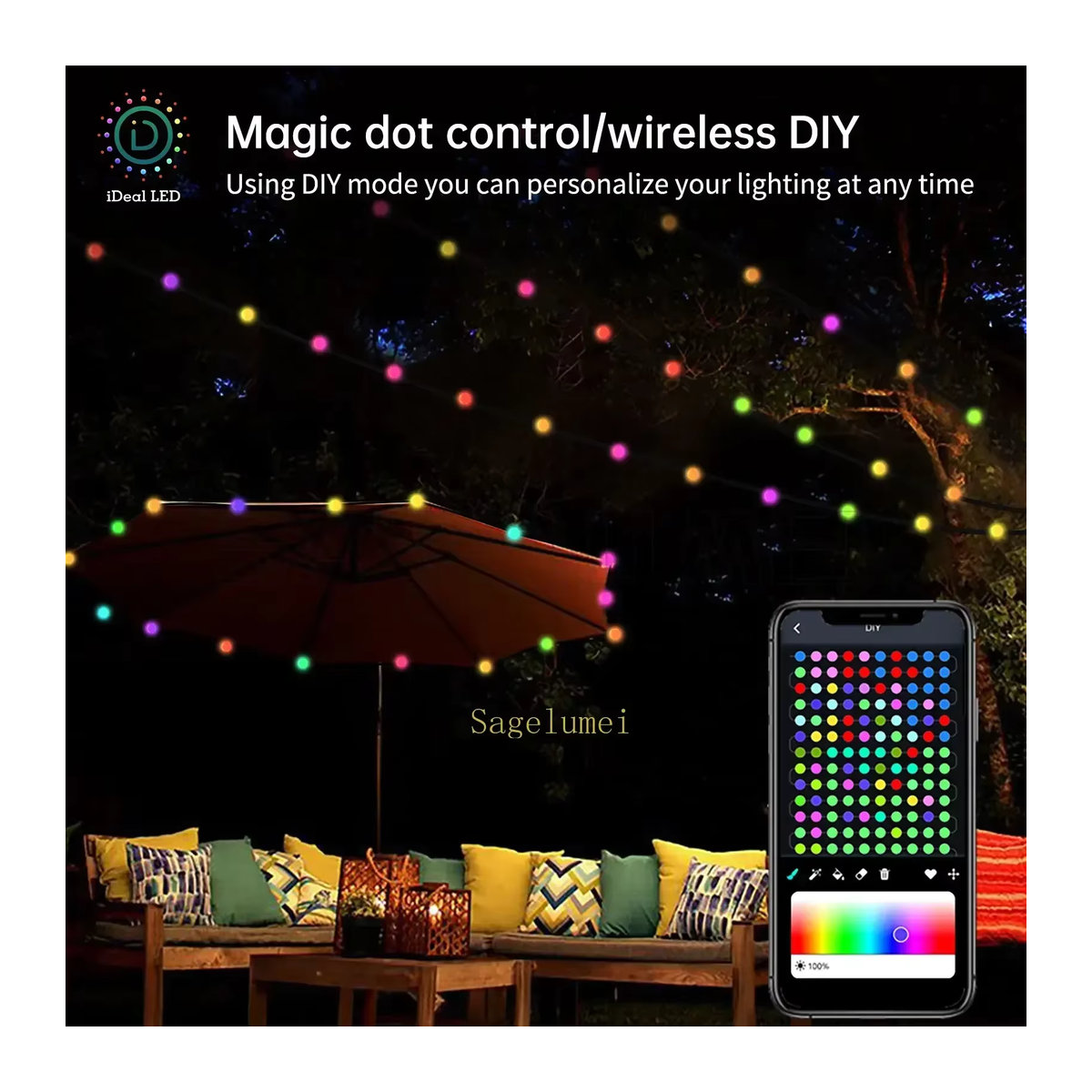 SAGE LU MEI RGB LED-Streifen WS2812B Smart App Steuerung Wasserdicht für Party und Dekoration - Bild 5