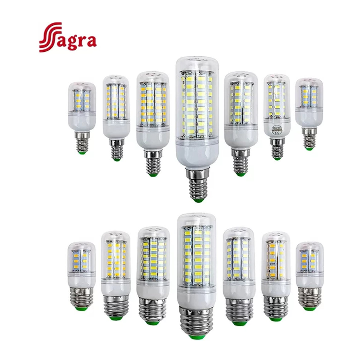Sagra E27 LED Mais Lampe mit SMD5730 LEDs für Kronleuchter und Beleuchtung - Bild 1