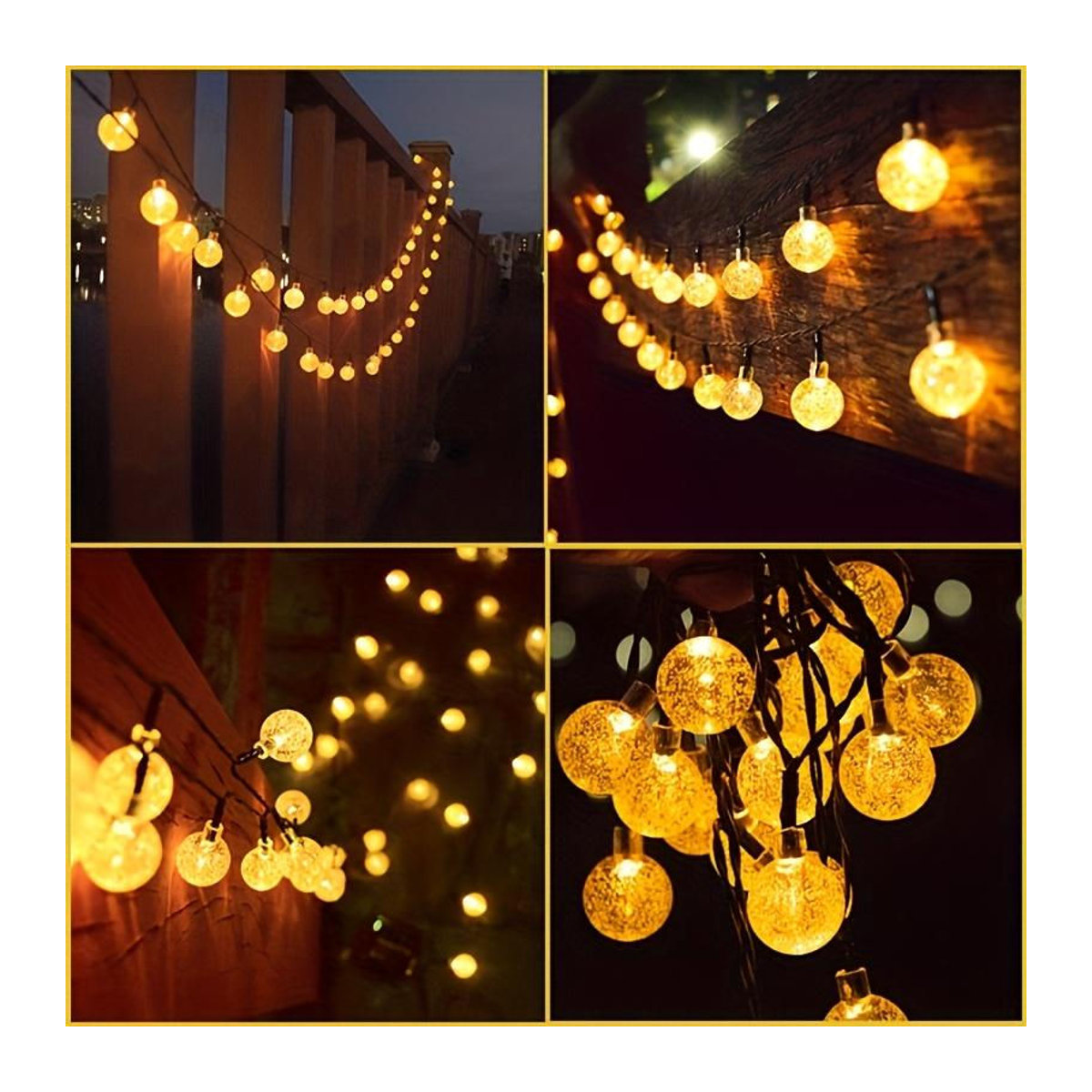 Saimili Solar Kristallkugel Lichterkette mit 30 warmweißen LEDs, 4,5m wasserdichte Outdoor Lichterkette mit 8 Modi für Garten und Weihnachtsdekoration - Bild 8