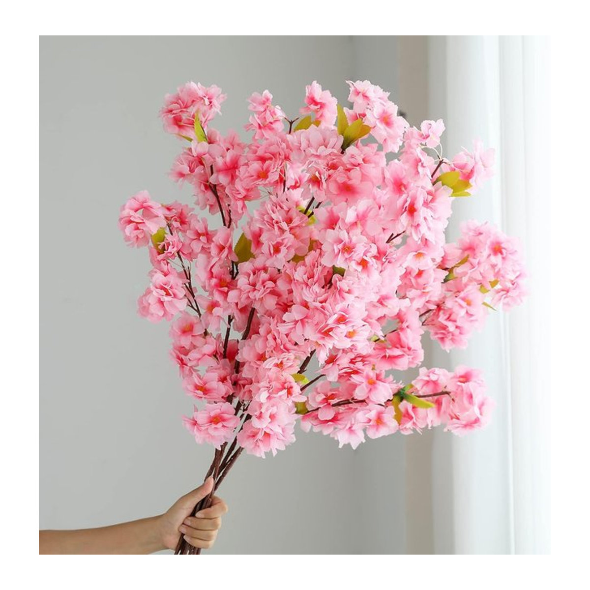 Sakura künstlicher Blumenstrauß in Gelb für Tischdekoration, Hochzeit und Party, Höhe: 63 cm - Bild 1