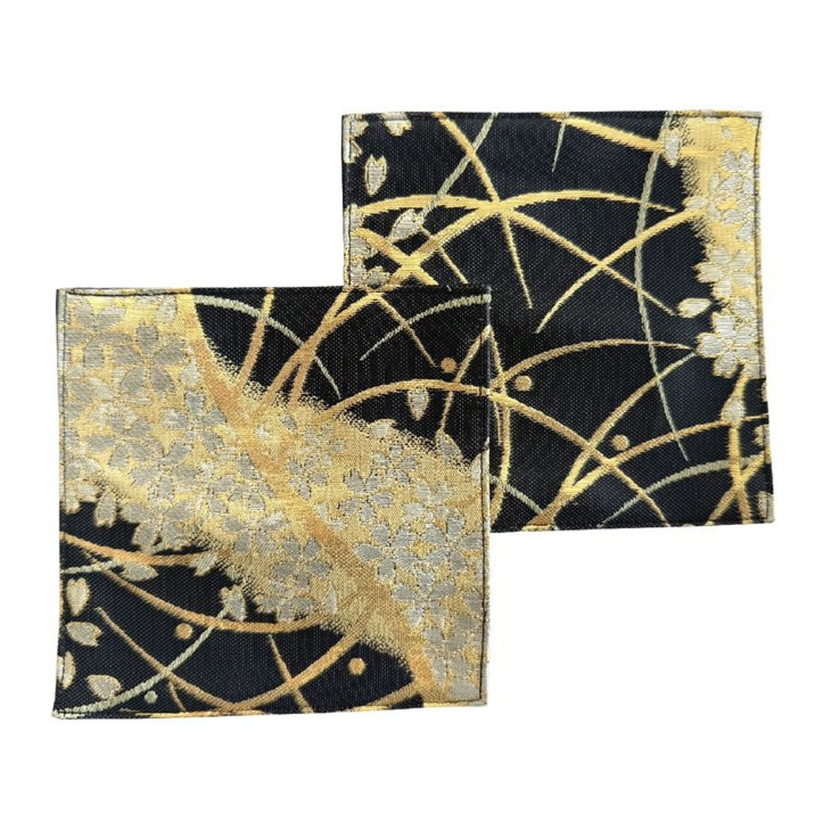 Sakurabayashi Nishijin Brokat Platzset Mashur in Schwarz und Gold - Bild 1