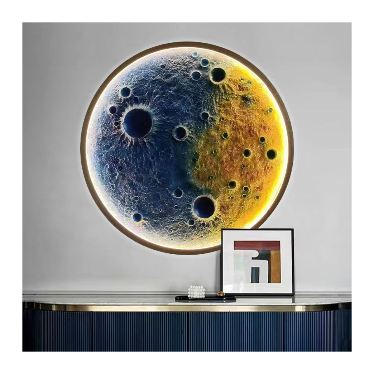 SaloEElaitte Moderne 3D Mond Krater LED Wandlampe in Bunt - Bild 2