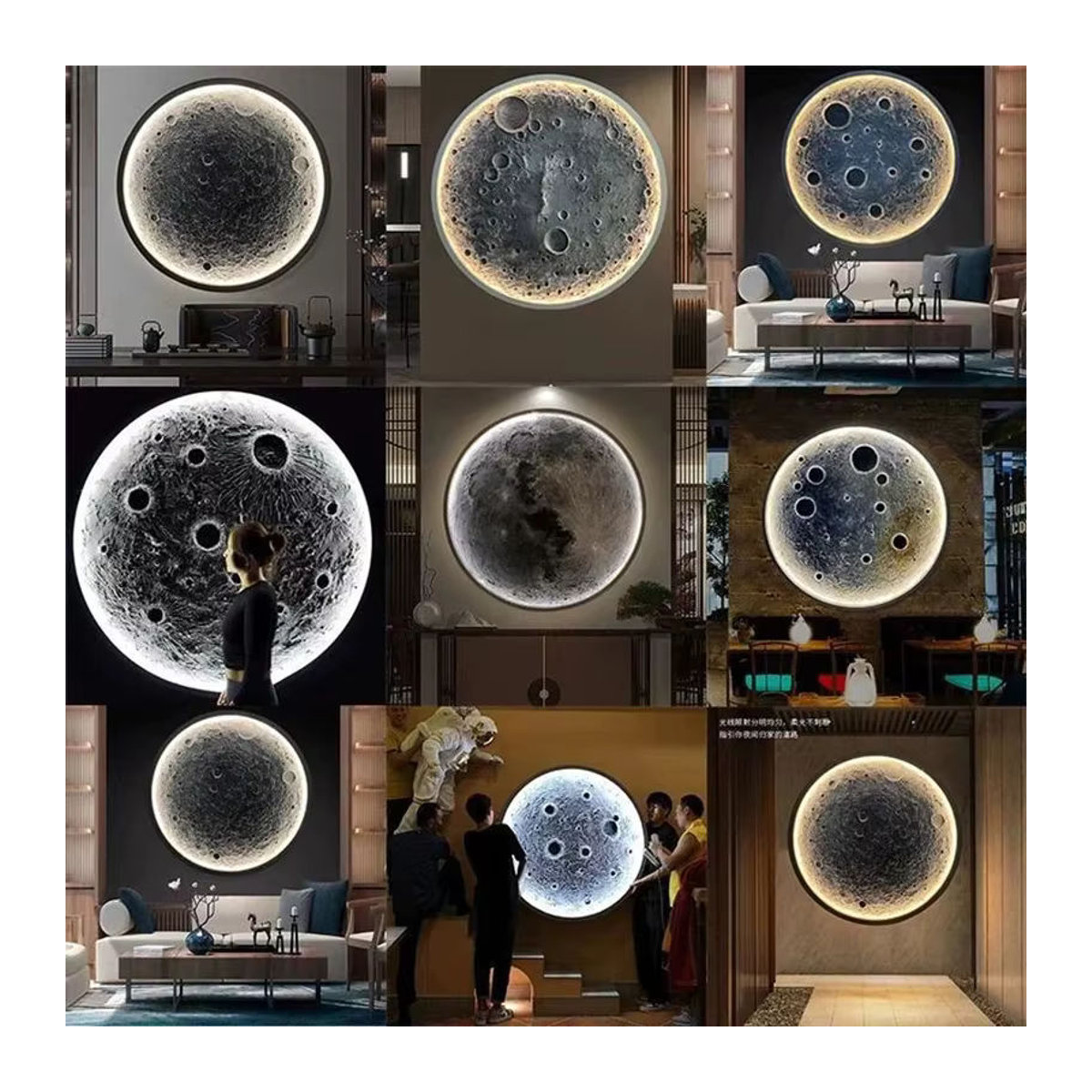 SaloEElaitte Moderne 3D Mond Krater LED Wandlampe in Bunt - Bild 4