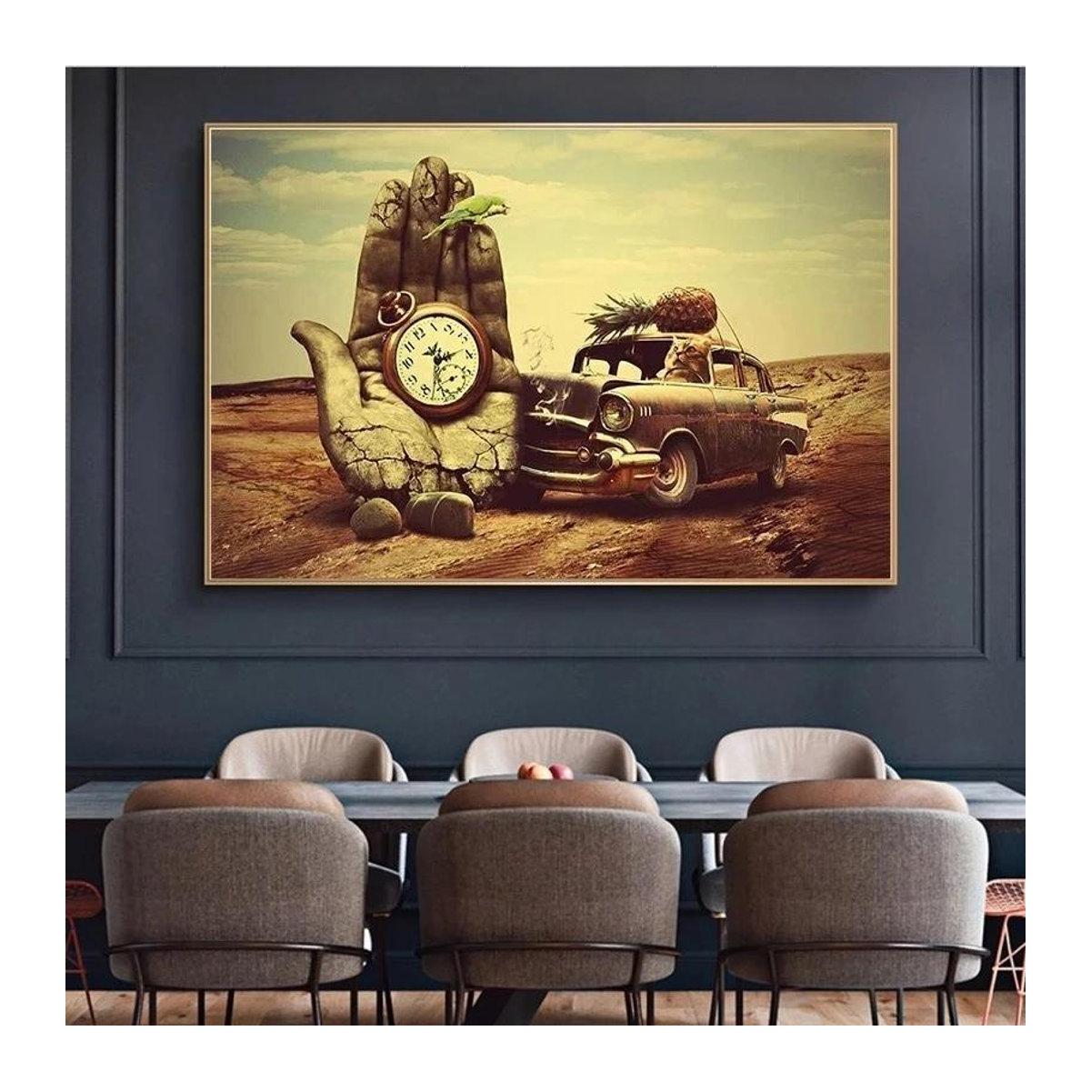 Salvador Dali Surrealismus Leinwandgemälde, Abstraktes Wandkunst Poster in Mehrfarbig, Rahmenlos, B: 80 cm, H: 50 cm - Bild 1