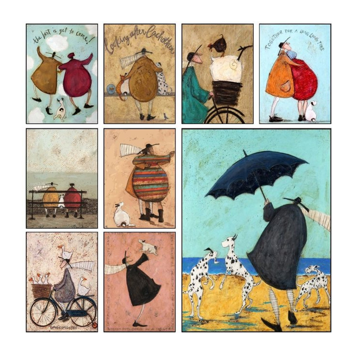 Sam Toft Abstrakte Landschaft Liebe Hunde Wandaufkleber Mehrfarbig Wasserfestes Papier Poster zur Wanddekoration - Bild 1