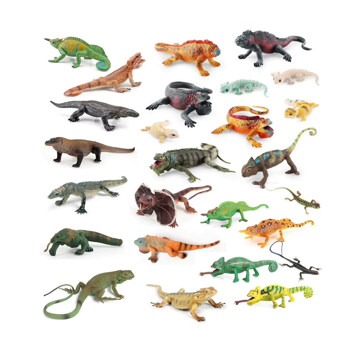 SamKaLa Reptilien Modellfigur Komodo-Drache aus Kunststoff, mehrfarbig, pädagogisches Spielzeug für Kinder und Sammler - Bild 4