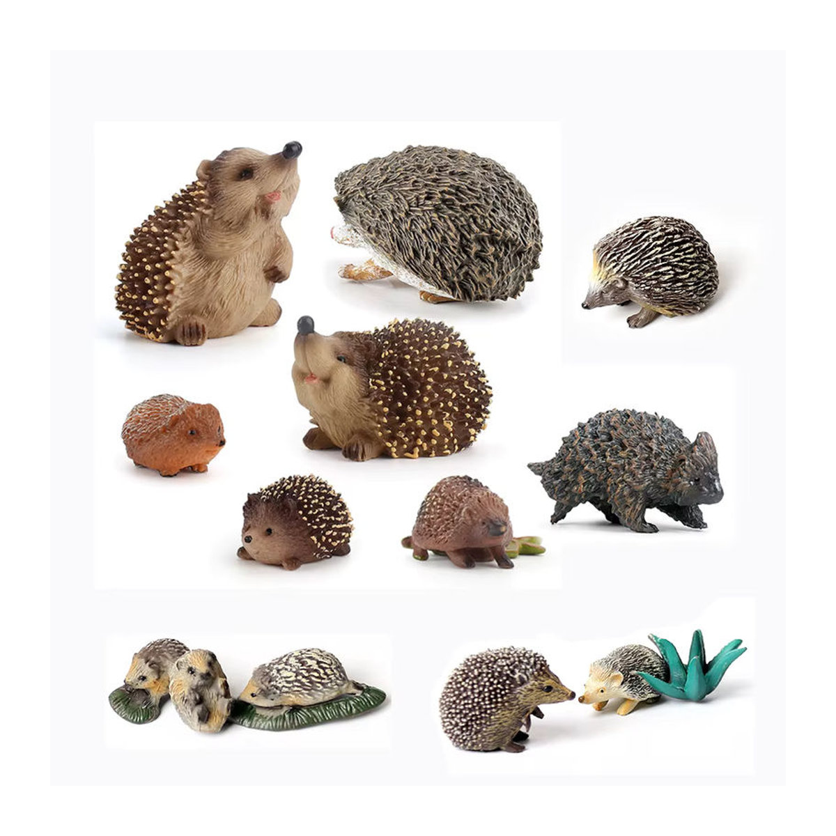SamKaLa Wild Life Tierfiguren Set aus Kunststoff, Realistische Igel und Ameisenbären Figuren in Mehrfarbig, Kognitives Spielzeug und Desktop Dekoration für Kinder - Bild 2