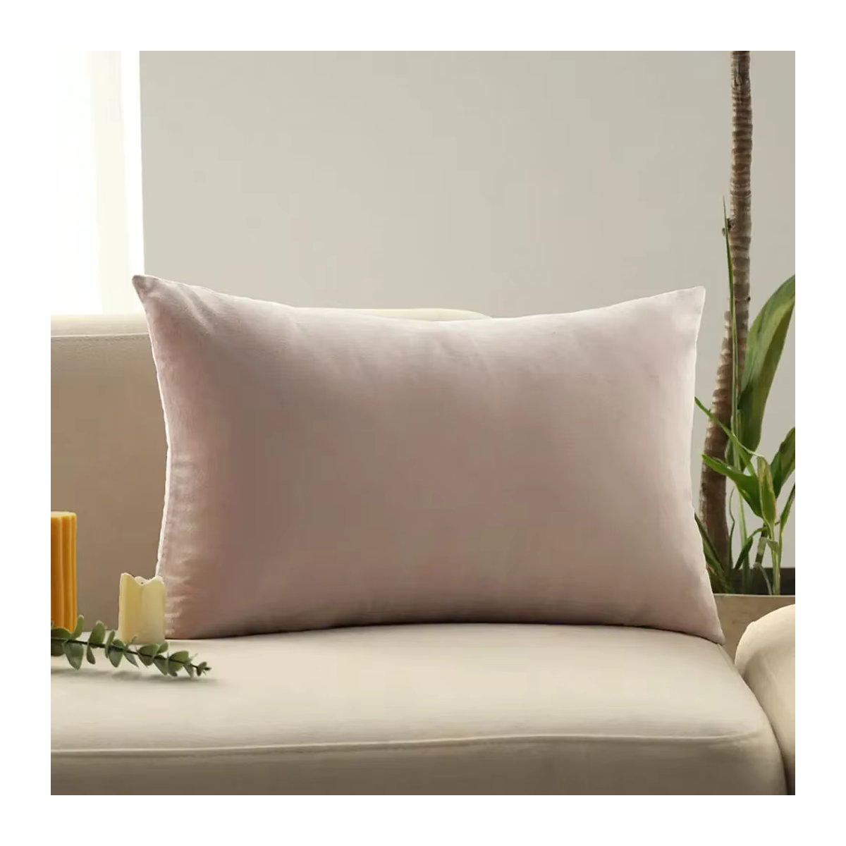 Samt Kissenbezug von CANIRICA in Rosa, B/H: 30 x 50 cm - Bild 5