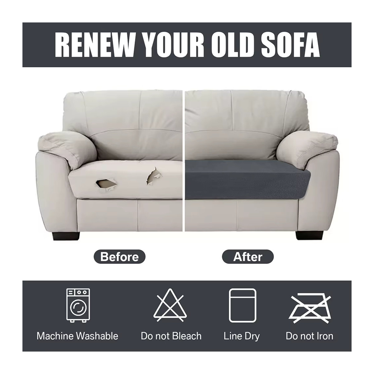 Samt Stretch Couch Kissenbezug aus Plüsch in Coffee als Sofa Kissen Schonbezug und Möbel Schutz für dein Sofa oder Loveseat - Bild 2