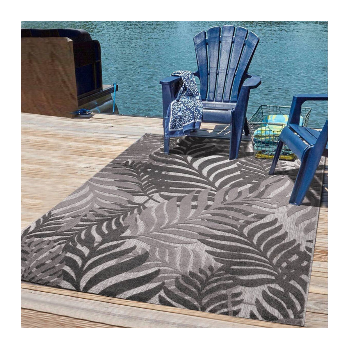 Sanat Outdoorteppich FLORAL grau B/L: 140 x 200 cm - Bild 1