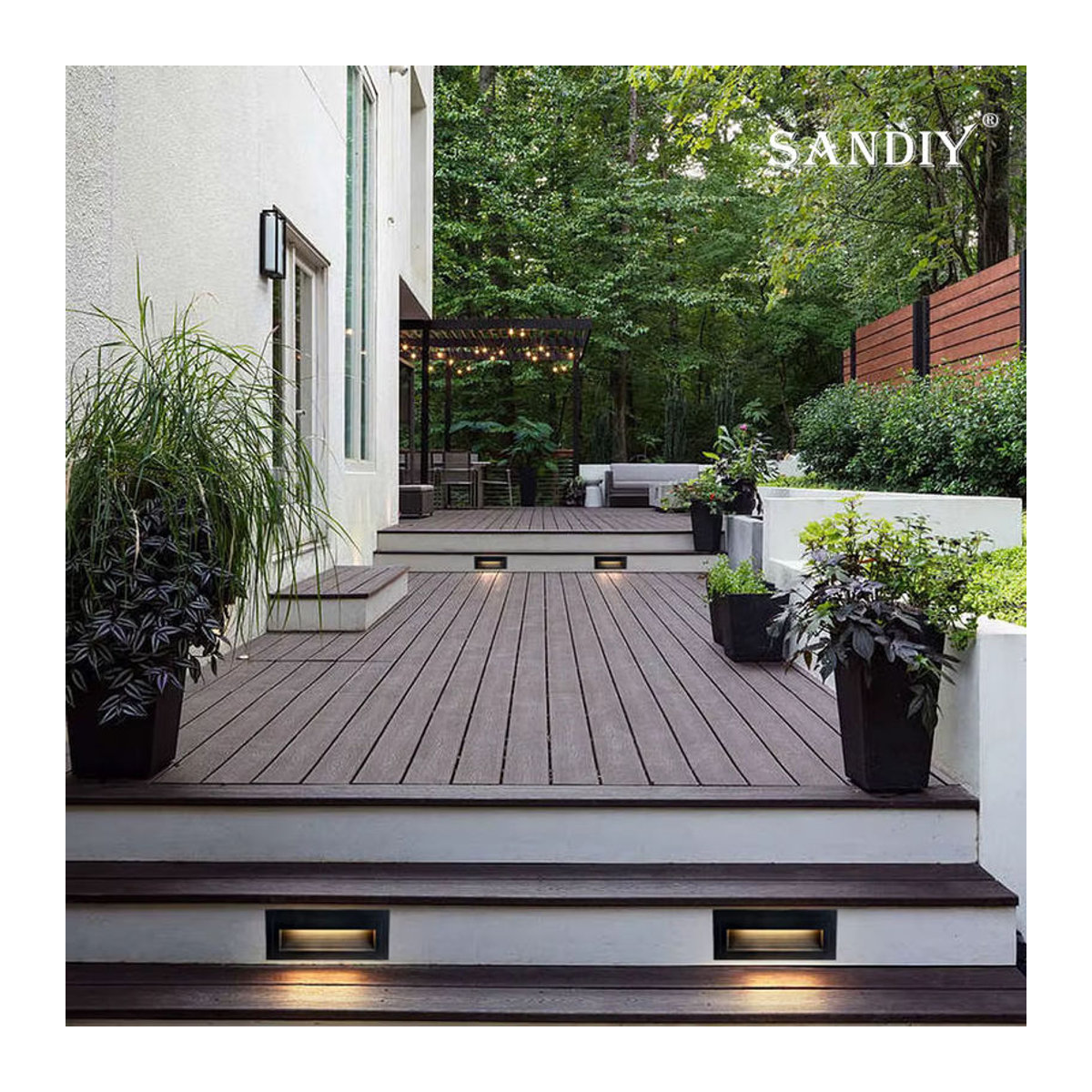 Sandiy Aluminium Wandleuchte IP65 Weiß Minimalistische Außenbeleuchtung für Treppen und Terrassen - Bild 4