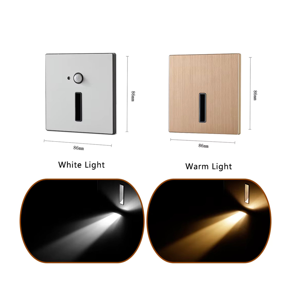 SANDIY LED Wandleuchte mit Bewegungssensor in Silber im skandinavischen Design als Nachtlicht für Treppen, Schlafzimmer und Schränke - Bild 3