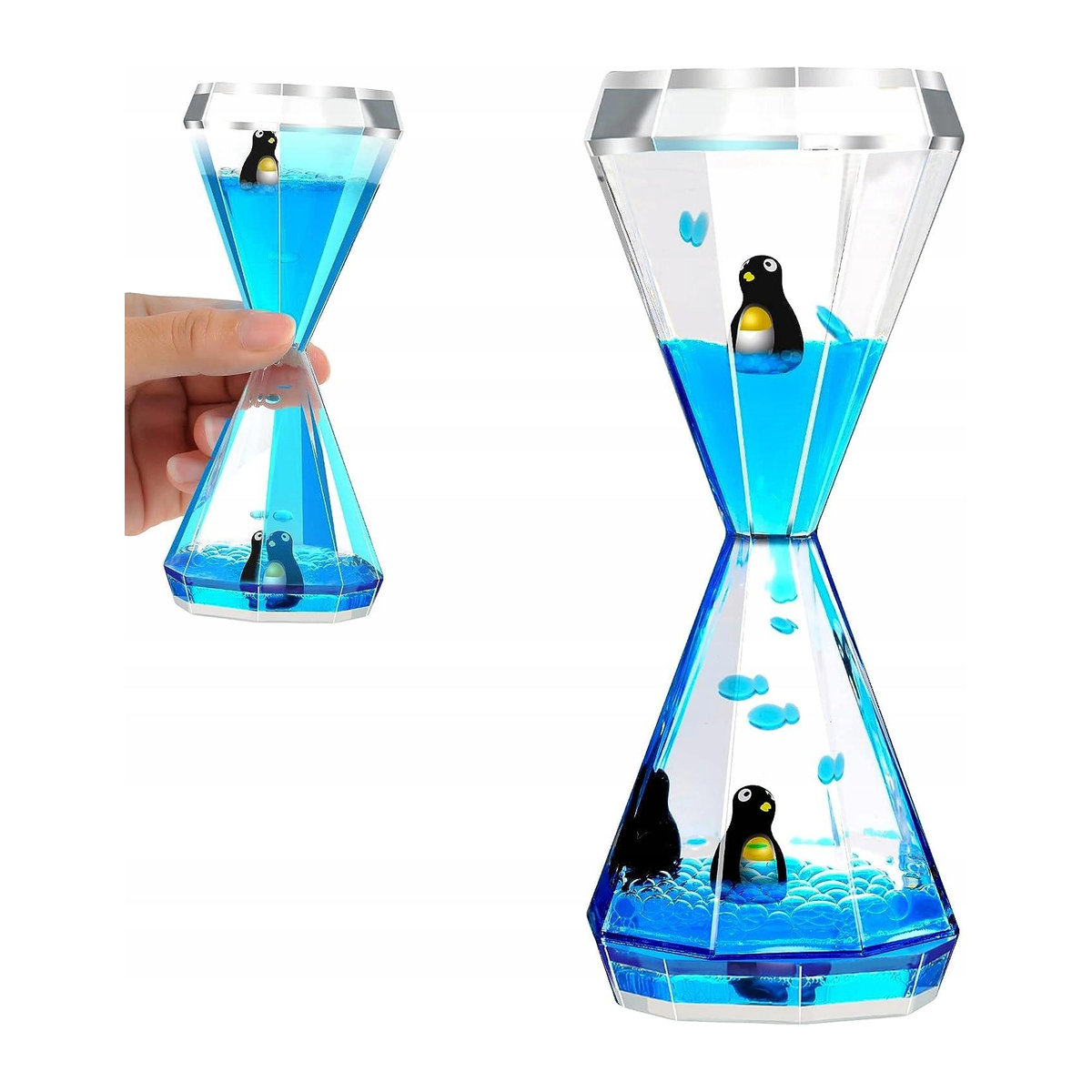 Sanduhr in Edelsteinform mit Pinguinen in Blau von Super Merchant - Bild 2