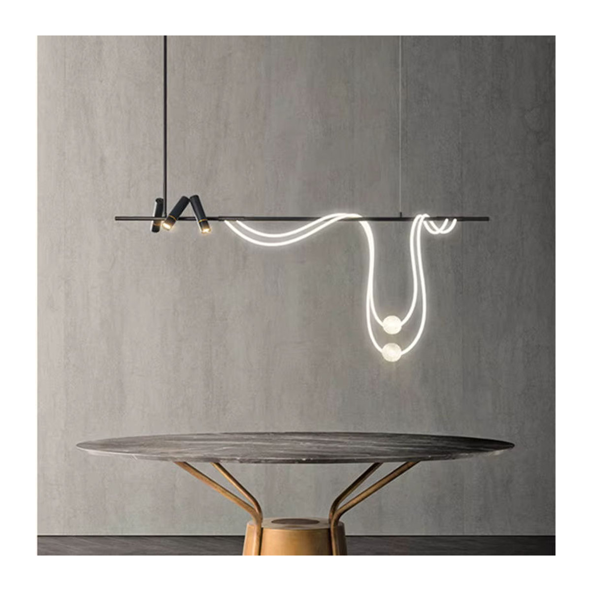 SANDYHA LED Kronleuchter im minimalistischen Nordic-Design aus Aluminium in Schwarz - Bild 2