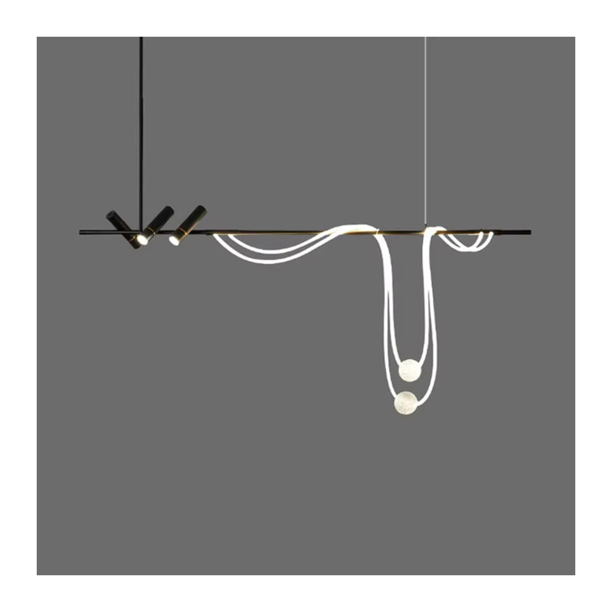 SANDYHA LED Kronleuchter im minimalistischen Nordic-Design aus Aluminium in Schwarz - Bild 6