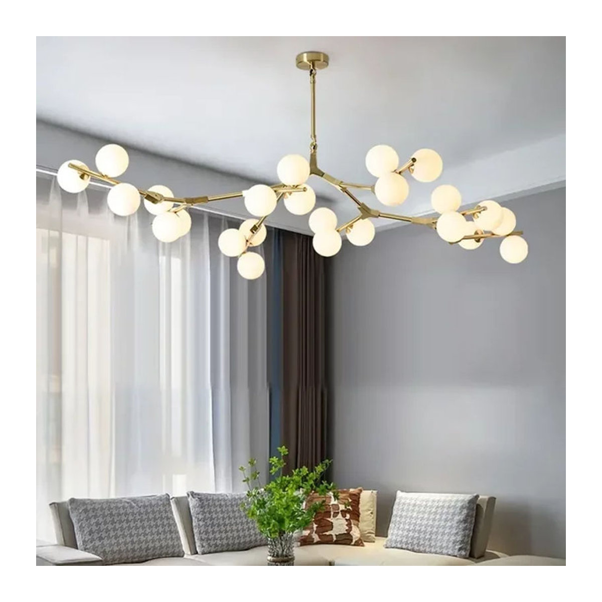 SANDYHA Moderne LED Pendelleuchte aus Glas für Wohnzimmer und Esszimmer - Bild 1