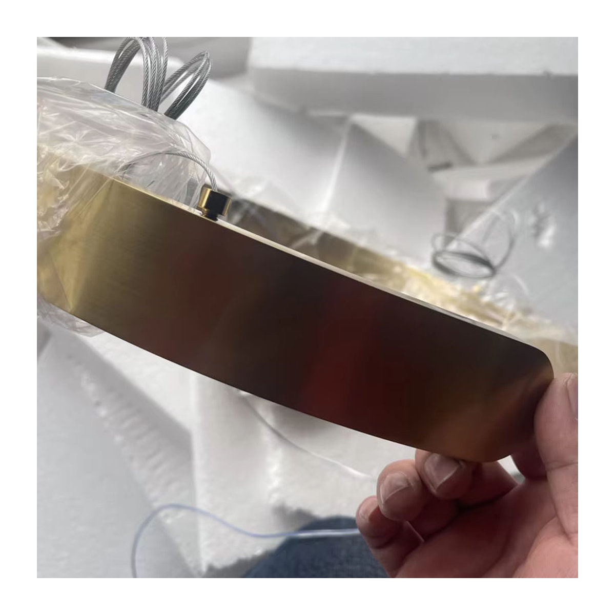 SANDYHA Nordic Ring Pendelleuchte aus Metall, dimmbarer skandinavischer Kronleuchter für Esszimmer, Küche oder Insel - Bild 3
