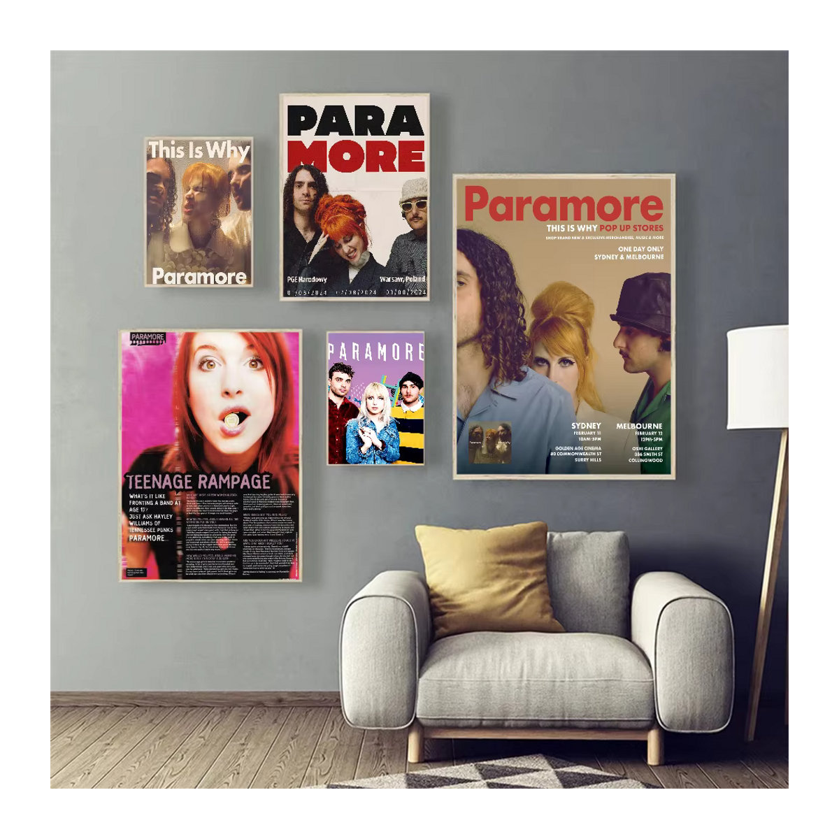 Sänger Paramore Klassisches Anime Poster Wasserdichter Papier Aufkleber zur Wanddekoration für Kaffeehaus oder Bar - Bild 6