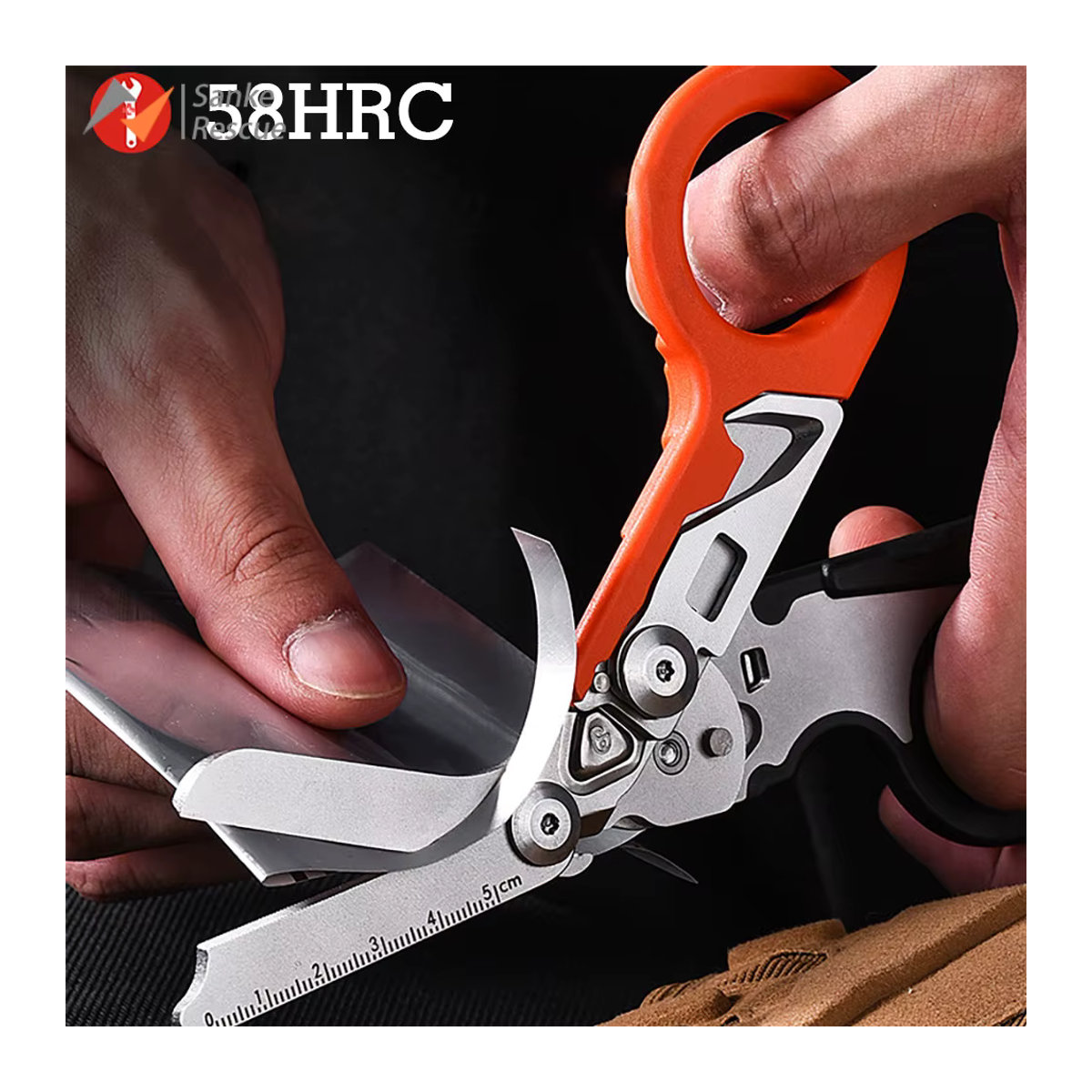 Sanke Rescue Trauma-Schere aus Edelstahl mit Gurtschneider und Glasbrecher in Bunt - Bild 3