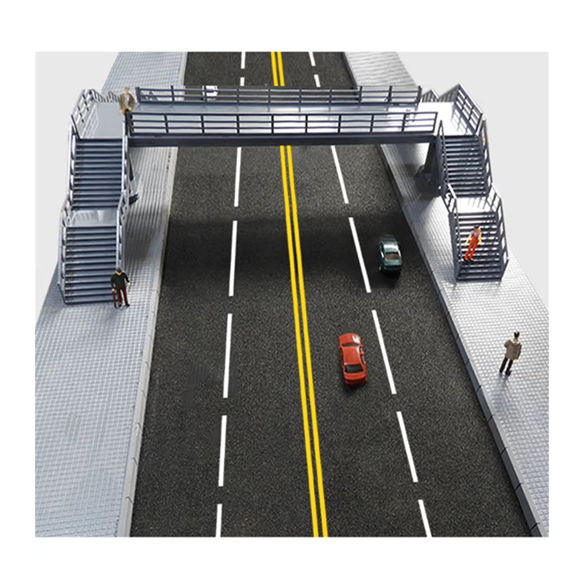 SANMERSEN Straßenaufkleber für Diorama-Simulation und Modellbau, Autobahn und städtische Landschaft, Grau/Schwarz, PVC-Material - Bild 2