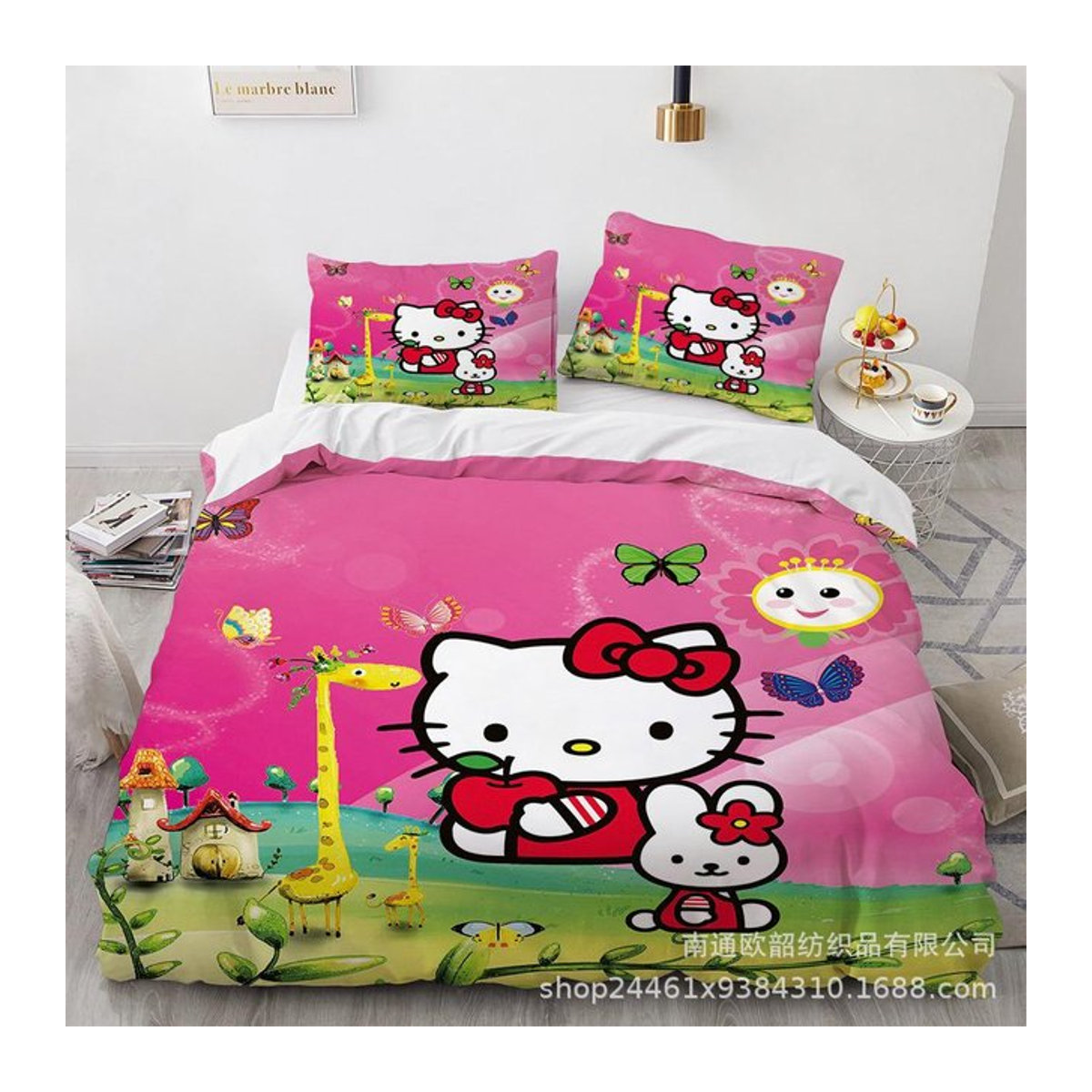 Sanrio Hello Kitty Bettwäscheset pink, 2-3-teiliges Set mit Reißverschluss, B/H: 135 x 200 cm - Bild 1