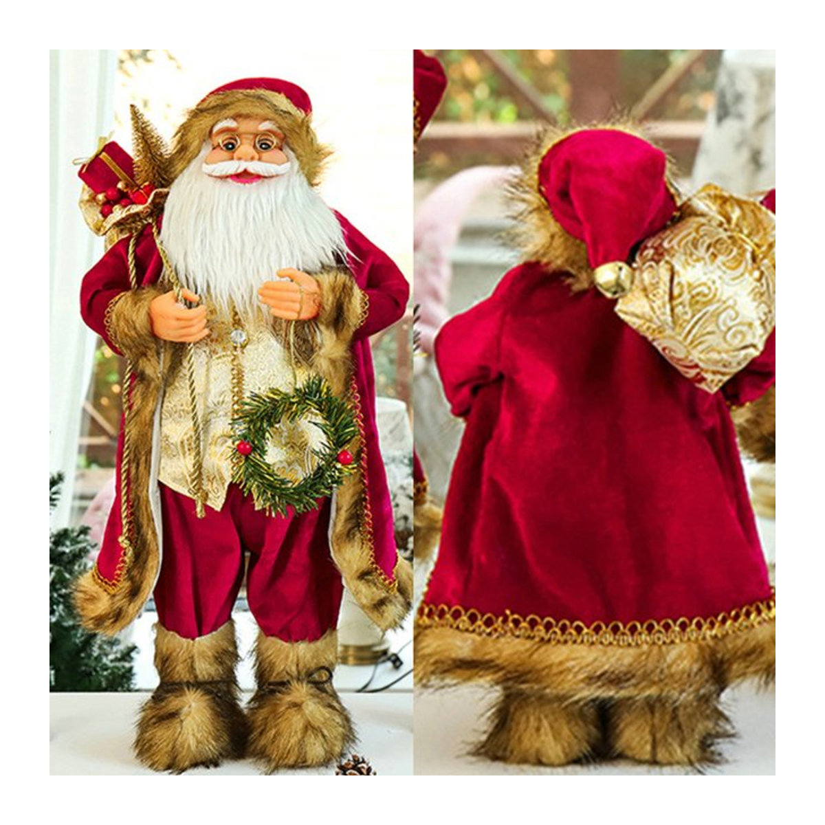 Santa Claus Puppe als Weihnachtsdekoration in Rot, Höhe: 30 cm - Bild 1