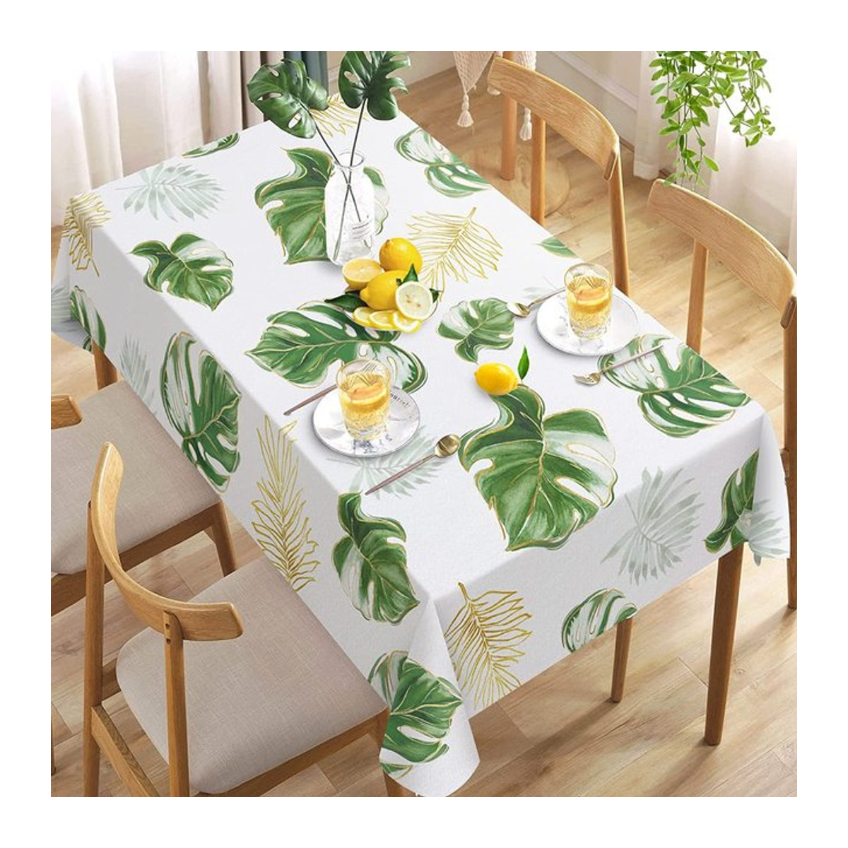 Sanya Tischdecke mit Blattmuster in Kaffee-Optik zur Dekoration von Küche und Party, Breite: 40 cm bis 70 cm - Bild 1