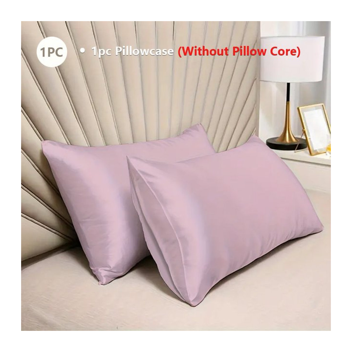 Satin Kissenbezug Rosa aus 100% Polyester für dein Schlafzimmer oder Hotel, B/H: 50 x 75 cm oder 50 x 90 cm - Bild 1