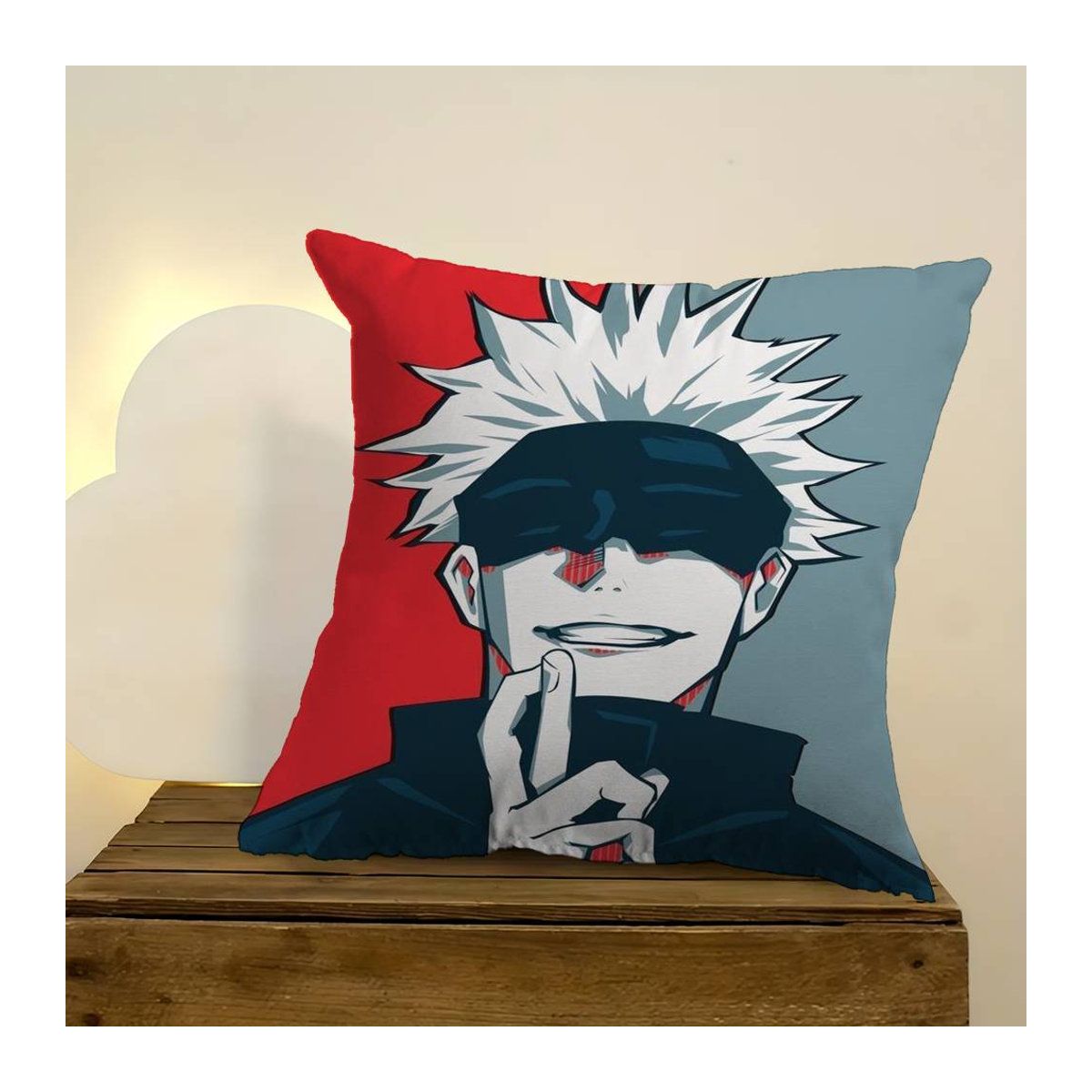 Satoru Gojo Anime Jujutsu Kaisen Kissenbezug Multicolor, B/T/H: 45 x 45 x 18 cm - Bild 1