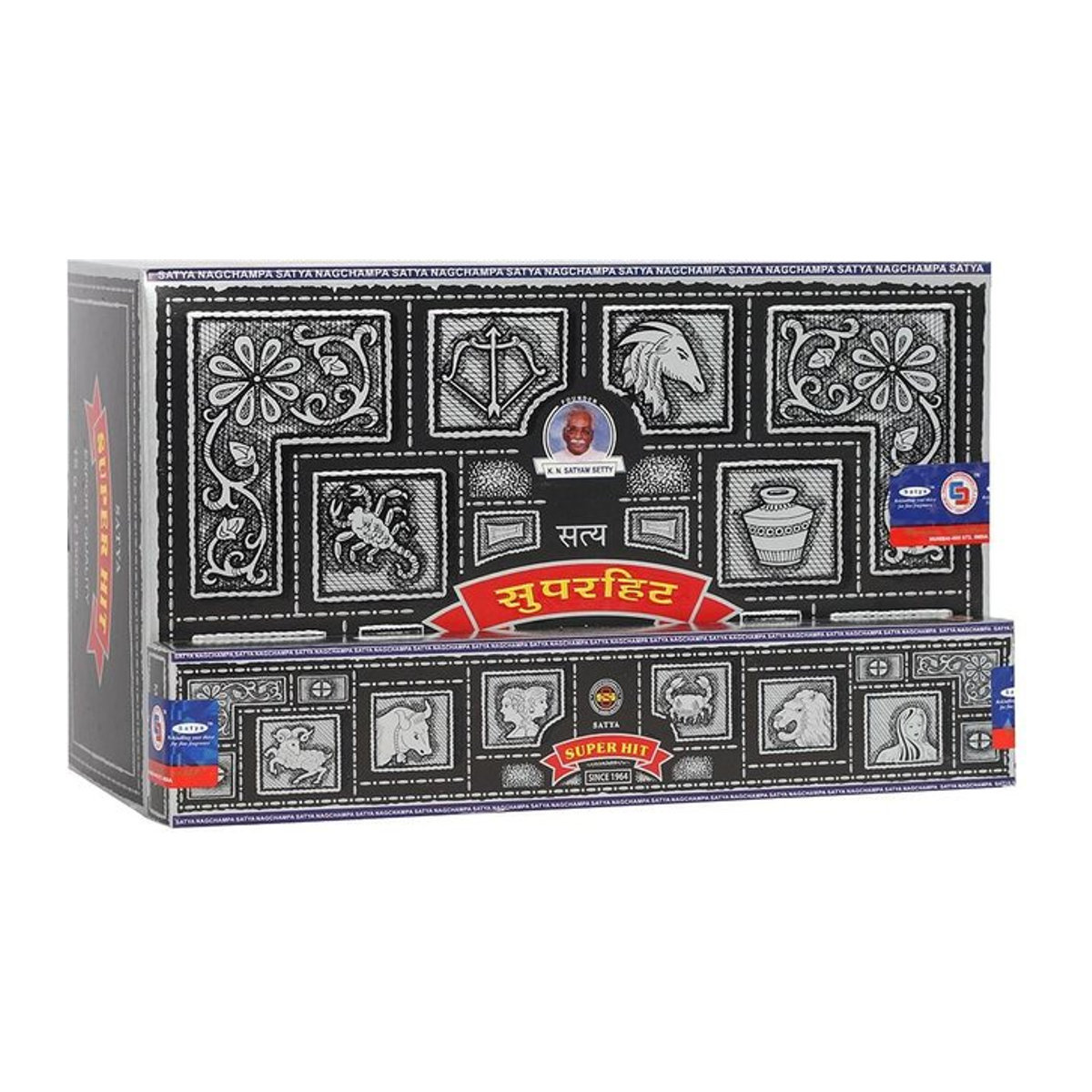 Satya Super Hit Räucherstäbchen Nag Champa Weihrauch Schwarz, 120 Stück - Bild 1