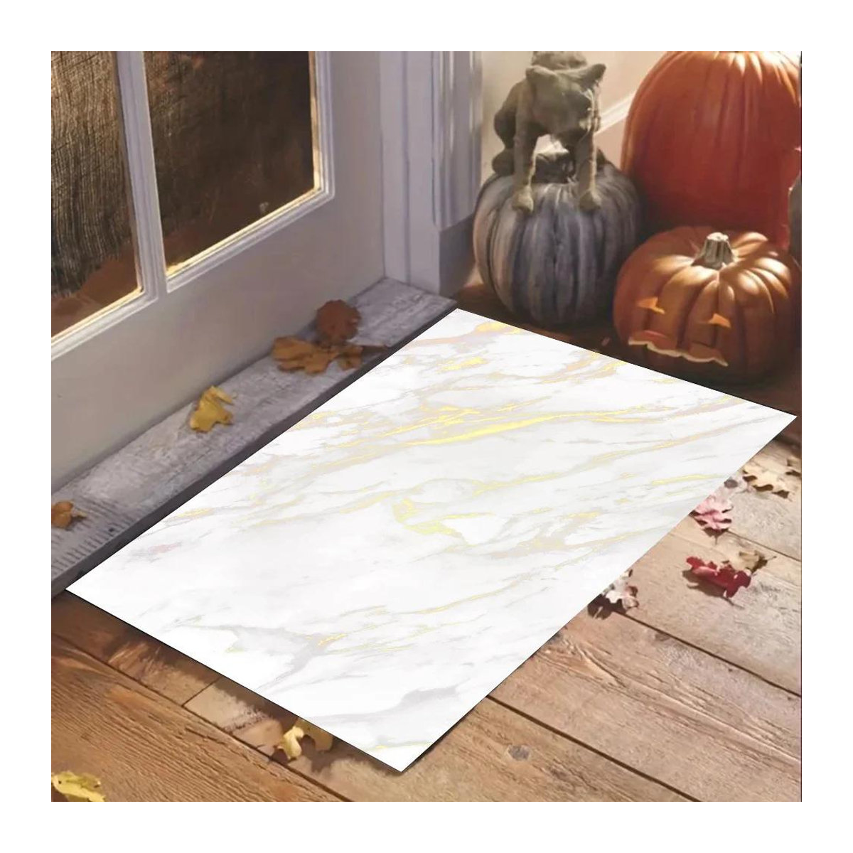 Saugfähige Anti-Rutsch-Badematte in Goldener Marmor-Optik, rechteckig, B/T: 60 x 40 cm - Bild 1