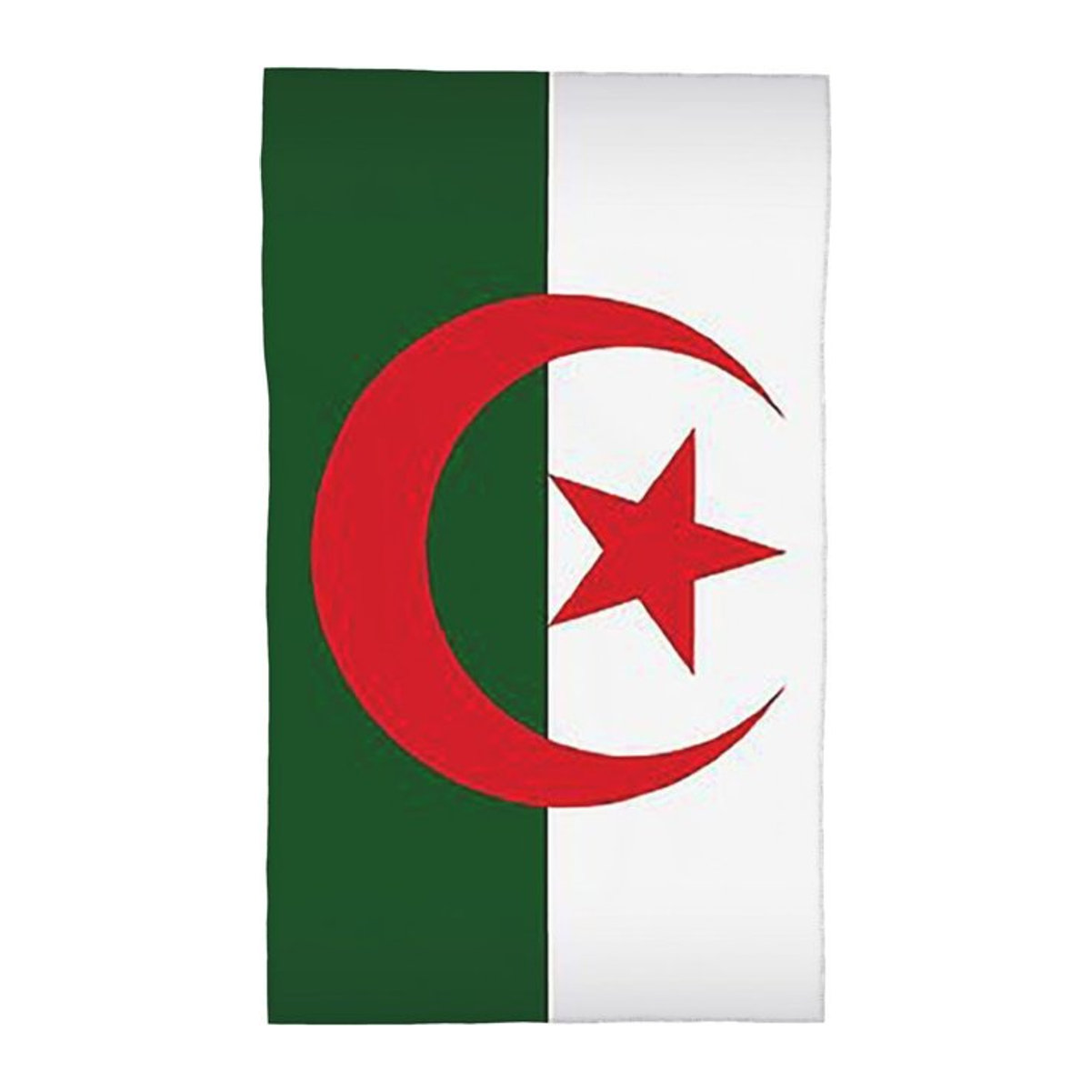Saugfähiges Baumwollhandtuch mit Algerien Flaggen-Design in Grün, Weiß und Rot, Breite: 30 cm, Höhe: 60 cm - Bild 1