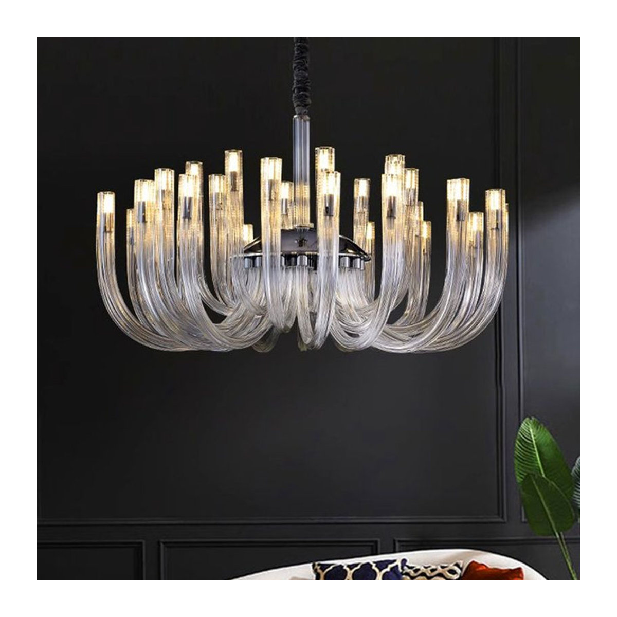 Savenmade Moderner Kronleuchter aus Glas und Chrom in Chrom für dein Esszimmer und Wohnzimmer - Bild 1