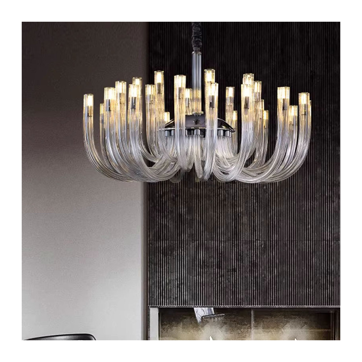 Savenmade Moderner Kronleuchter aus Glas und Chrom in Chrom für dein Esszimmer und Wohnzimmer - Bild 2