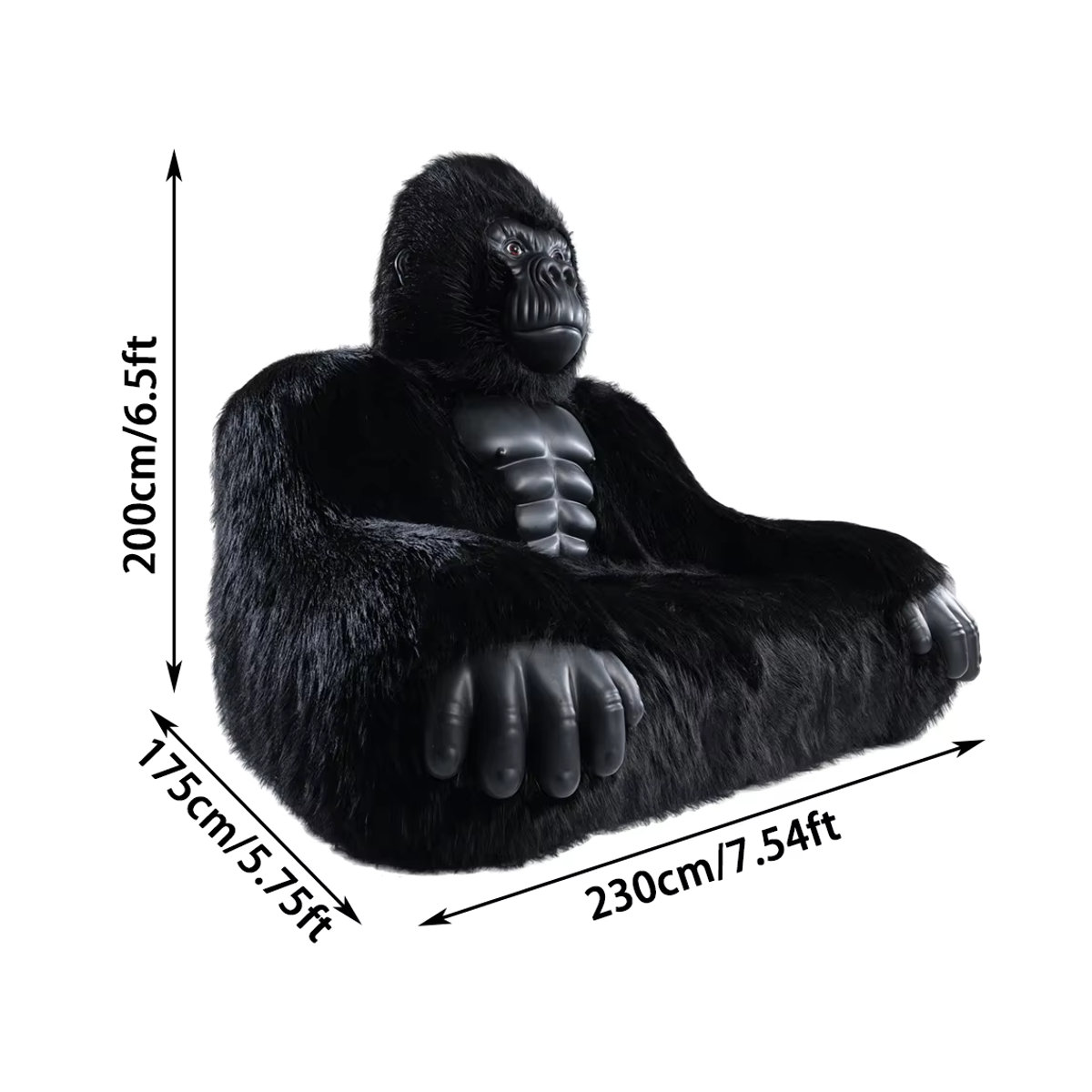 SAYGO Aufblasbares King Kong Gorilla Sofa in Orange und Schwarz als kreatives Cosplay Möbelstück - Bild 2
