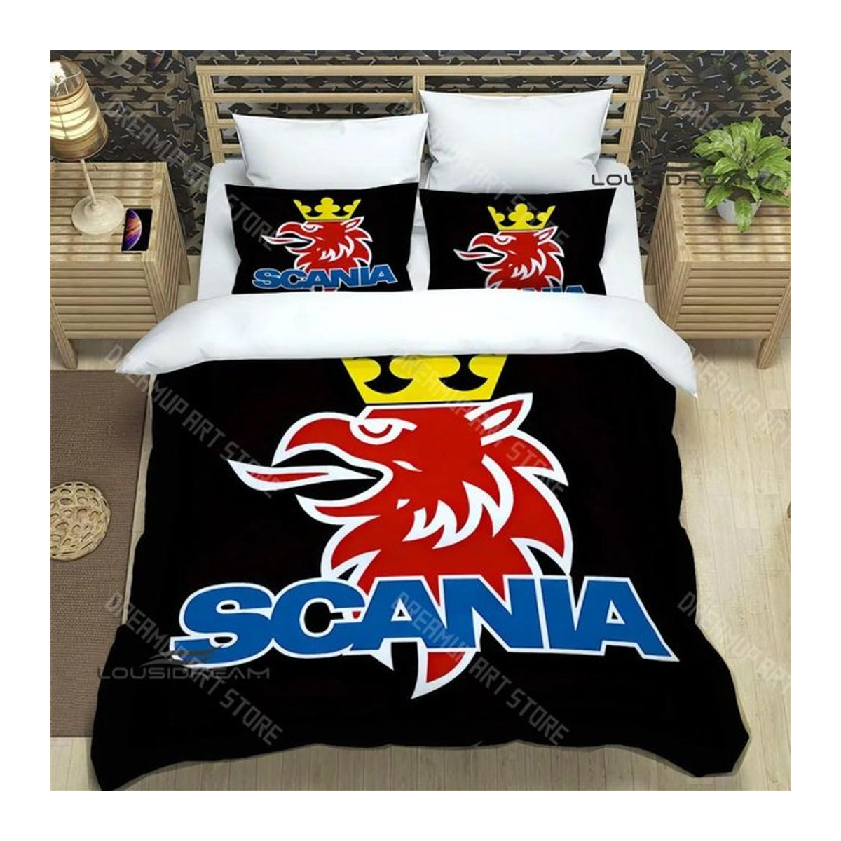 Scania 3D Logo Bettwäscheset mit Reißverschluss, Bettbezug und Bettdecke, Größe: 180 x 210 cm - Bild 1