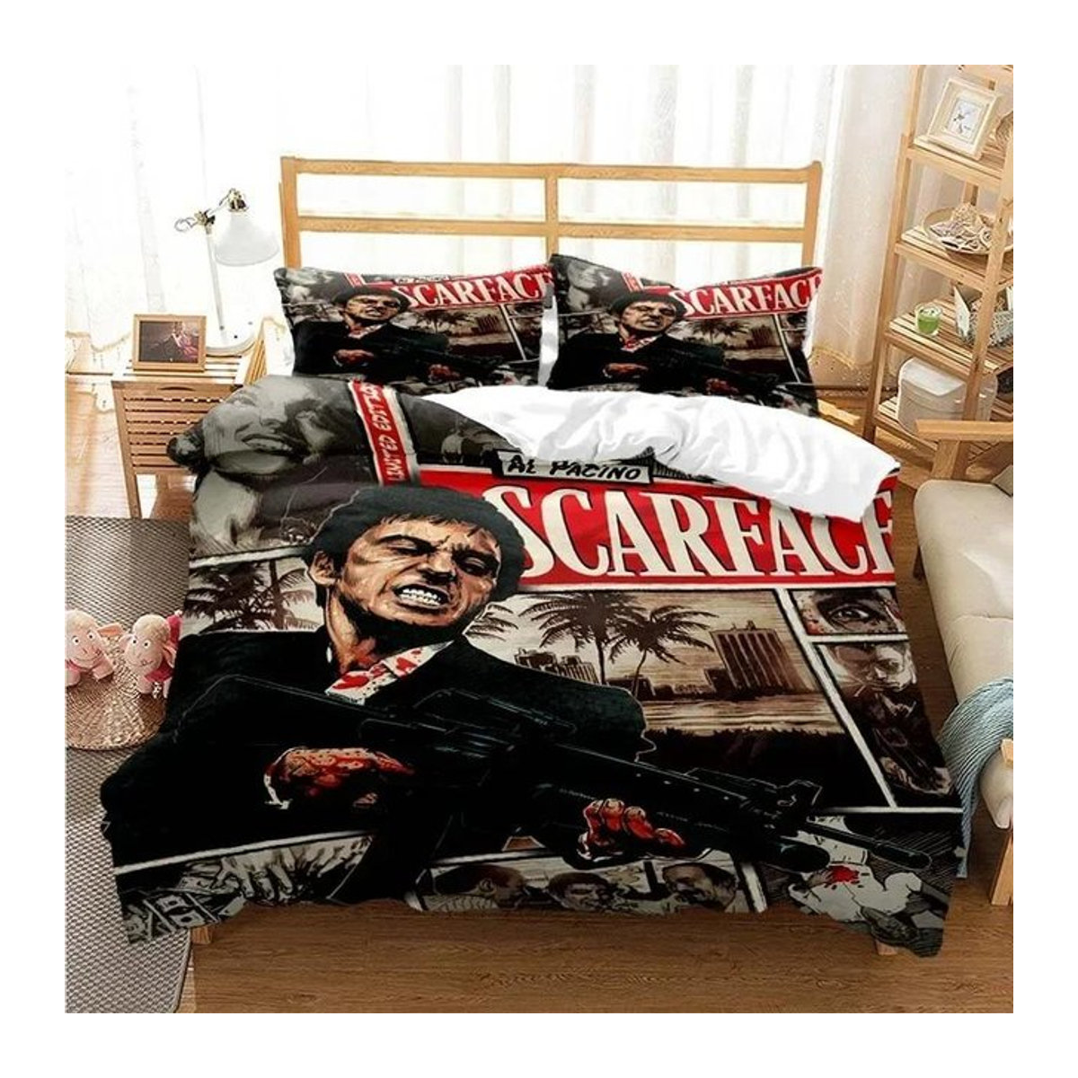 Scarface Bettwäsche-Set mit Bettbezug und Kissenbezug, 3-teilig, Single, B x H: 140 x 210 cm - Bild 1