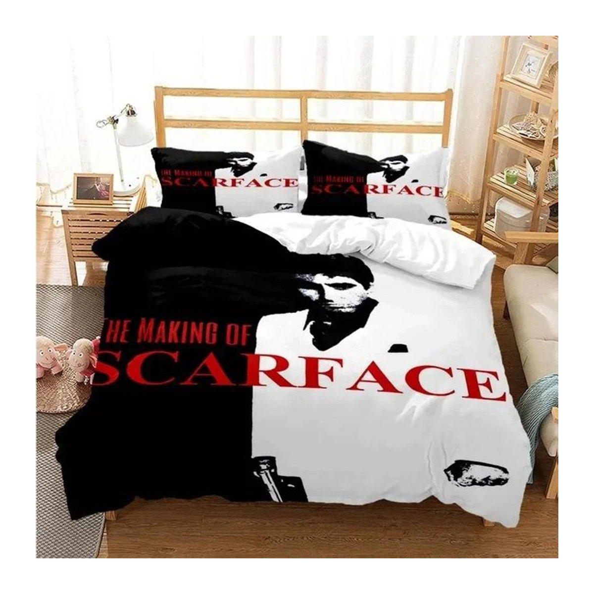 Scarface Bettwäsche-Set mit Bettbezug und Kissenbezug für Single EU, 3-teilig - Bild 1
