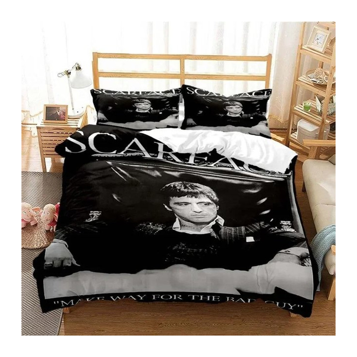 Scarface Bettwäsche-Set mit Bettbezug und Kissenbezug für Single, EU Single, B: 135 cm, L: 200 cm - Bild 1