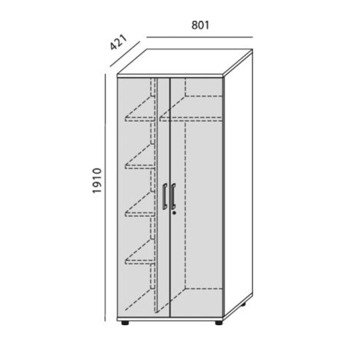 Schäfer Shop Genius Garderobenschrank TETRIS WOOD mit 5 Türen in Weiß/Graphite, Höhe: 191 cm - Bild 2