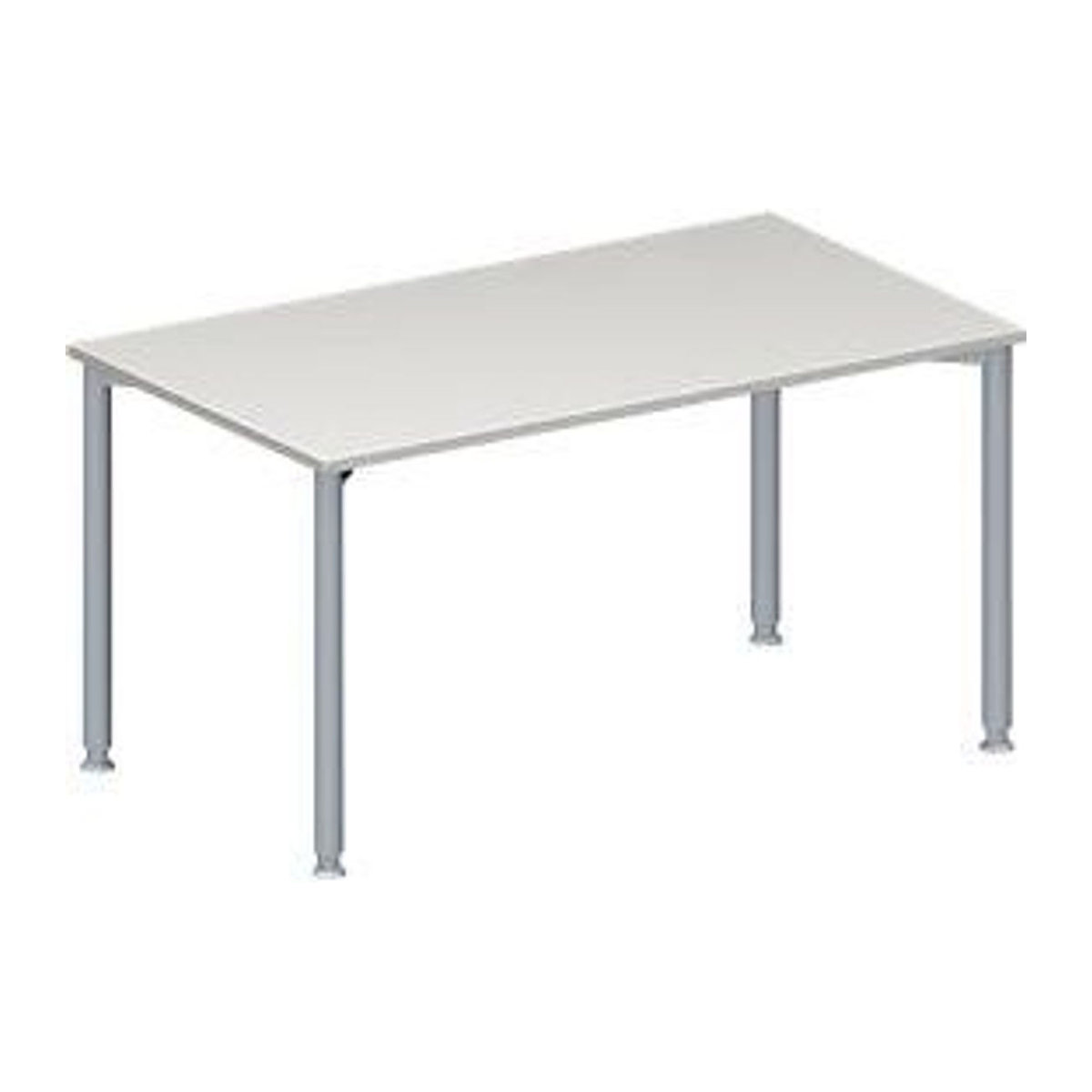 Schäfer Shop Genius Konferenztisch MODENA FLEX in Rechteckform mit 4-Fuß Rundrohr, Farbe Lichtgrau und Weißaluminium, B: 140 cm, T: 80 cm, H: 72-84 cm - Bild 1